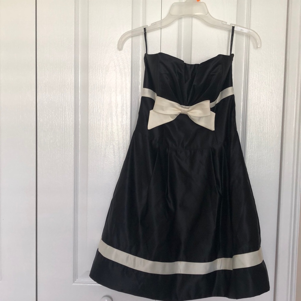 Black and white cocktail baby doll dress